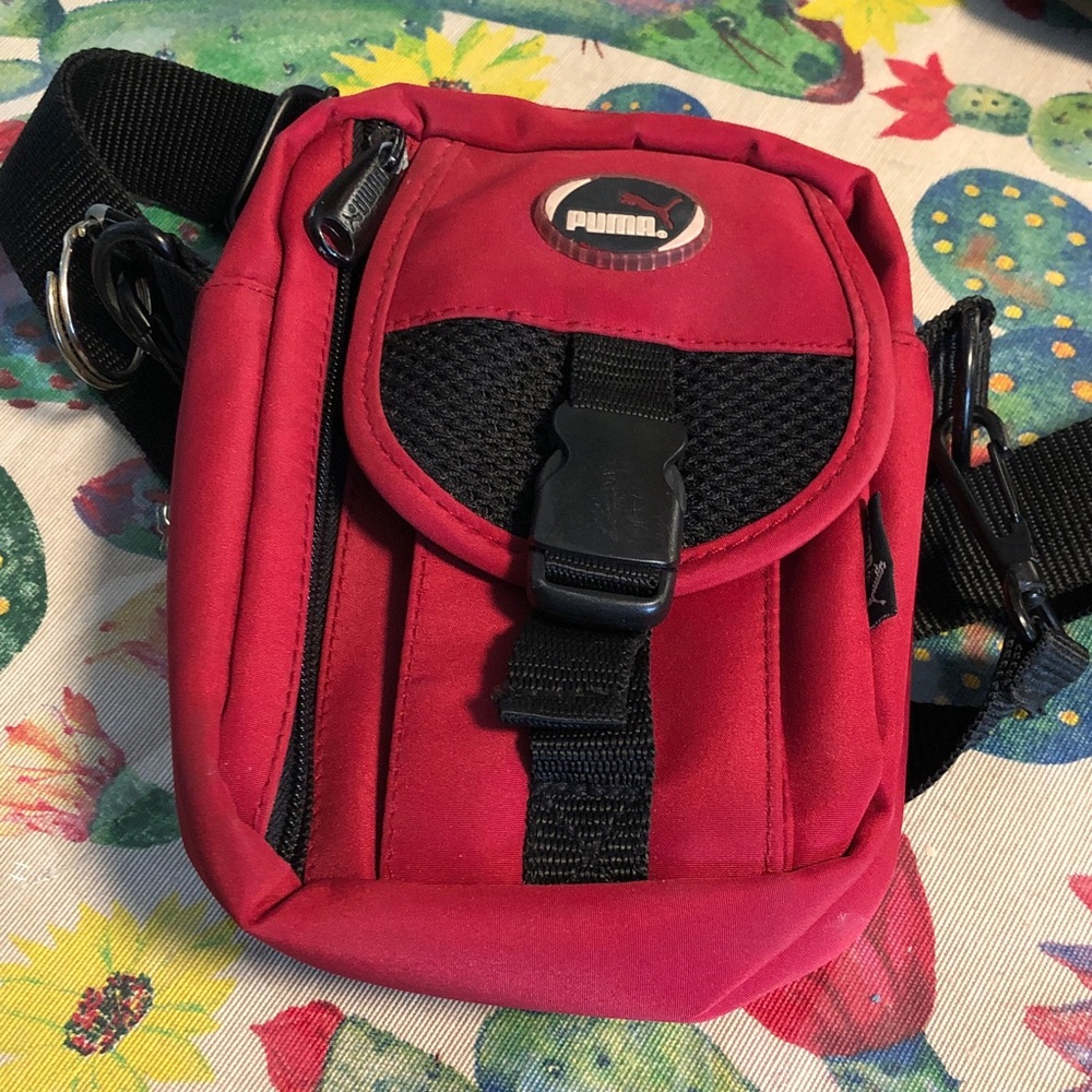 Puma Red Men's Sling Belt Bag with Black Accents